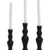 10" Matte Black Ceramic Candlestick Set