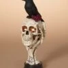 Crow On 10" Lighted Skull