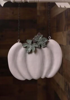 10 Inch Whitewashed Pumpkin Arrow Hanging Figure