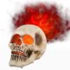 10-Inch Blazing Skull Light Up Decoration