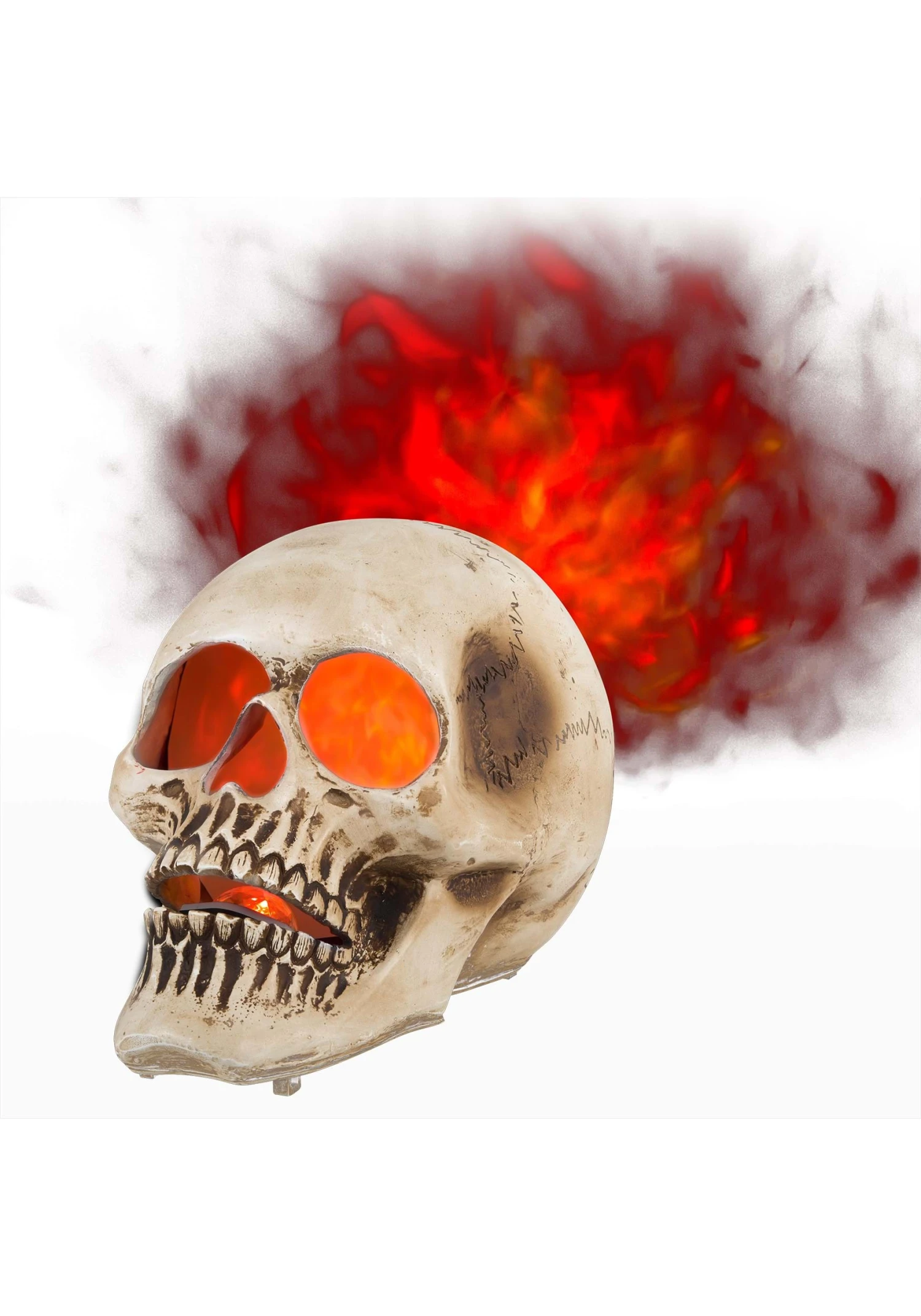 10-Inch Blazing Skull Light Up Decoration 1 10-Inch Blazing Skull Light Up Decoration