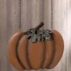 10" Orange Pumpkin Hanging Figure Halloween Decoration