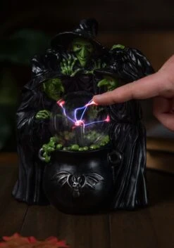 10-Inch Witches & Cauldron With Static Lighted Magic Ball Decoration -Halloween Decoration Store 10 witches cauldron w static lighted magic ball alt 2