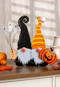 Wooden 10" Halloween Gnomes Decoration