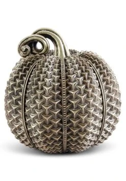 11.5" Antique Gold Arrow Textured Resin Pumpkin