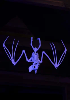 11" Ghostly Bat Black Light Skeleton
