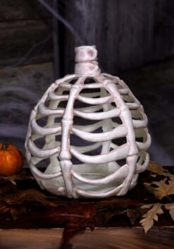 11-Inch Bone Pumpkin Halloween Decoration