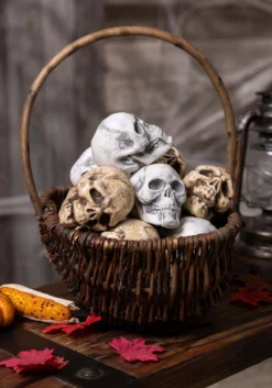 12 Piece Bag Of Skulls Halloween Decoration