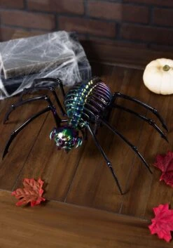13 Inch Oil Slick Skeleton Spider Decoration