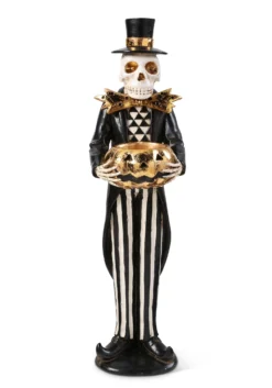 13 Inch Skeleton & Jack O' Lantern With Candle Figure -Halloween Decoration Store 13 skeleton w candle jack o lantern figure alt 3