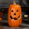 16-Inch Realistic Light Up Pumpkin Halloween Decoration