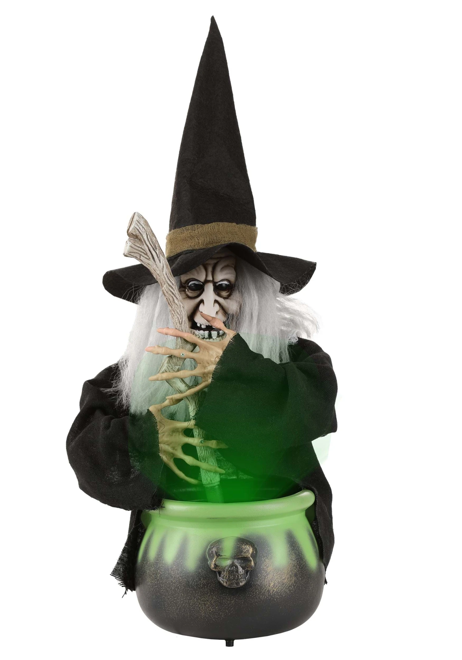 17" Brewing Witch With Black Cauldron Decoration 4 17" Brewing Witch With Black Cauldron Decoration - Image 4