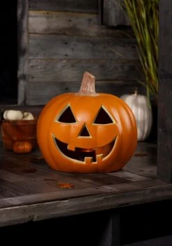 17-Inch Orange Blow Mold Pumpkin Decoration