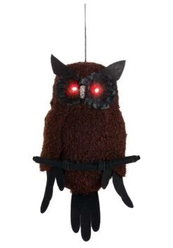 18-Inch Light Up Black Owl Decoration 11 18-Inch Light Up Black Owl Decoration -Halloween Decoration Store 18 large light up owl prop alt 5