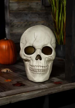 19.75-Inch Light Up And Sound Skull Halloween Decoration