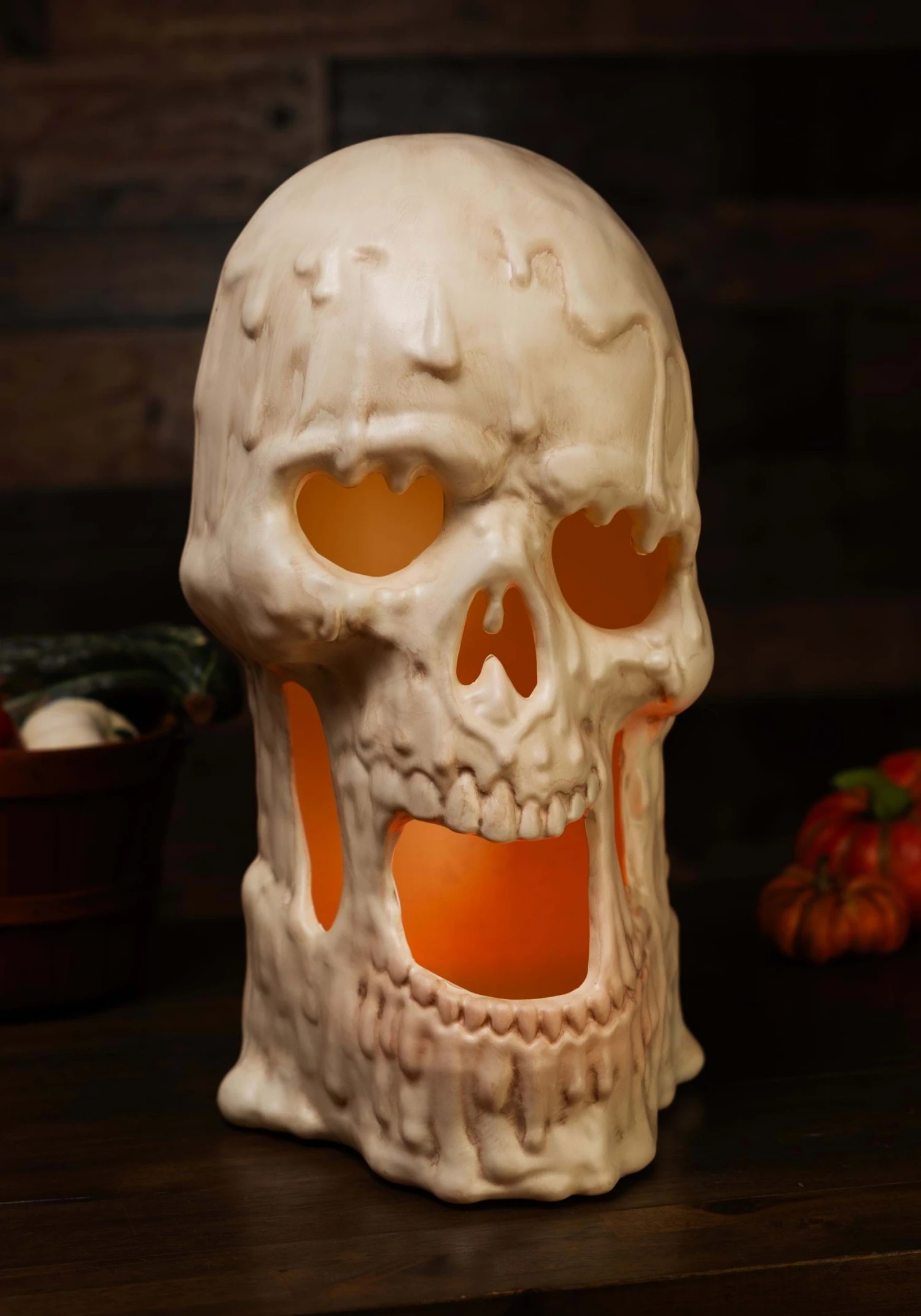 20-Inch Light Up Melting Skull Halloween Decoration 2 20-Inch Light Up Melting Skull Halloween Decoration - Image 2