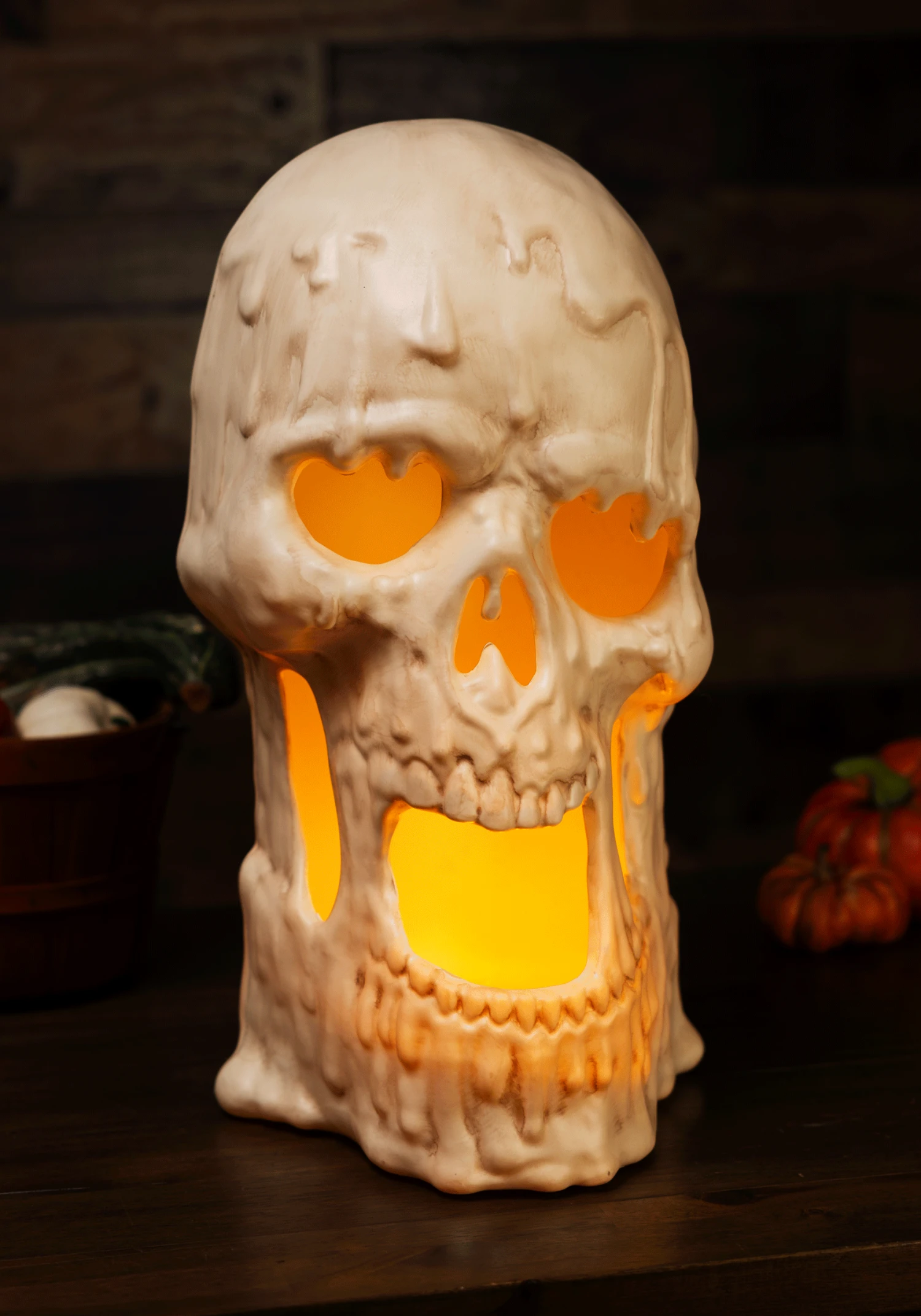 20-Inch Light Up Melting Skull Halloween Decoration 5 20-Inch Light Up Melting Skull Halloween Decoration - Image 5