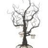 28" Black Wire Votive Tree W/LED Mercury Pumpkin Base