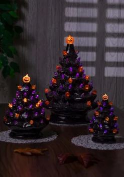 3 Lighted Halloween Dolomite Trees With Sound Decoration