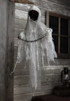 Hanging 3 Foot Faceless Ghost Animatronic Halloween Decoration