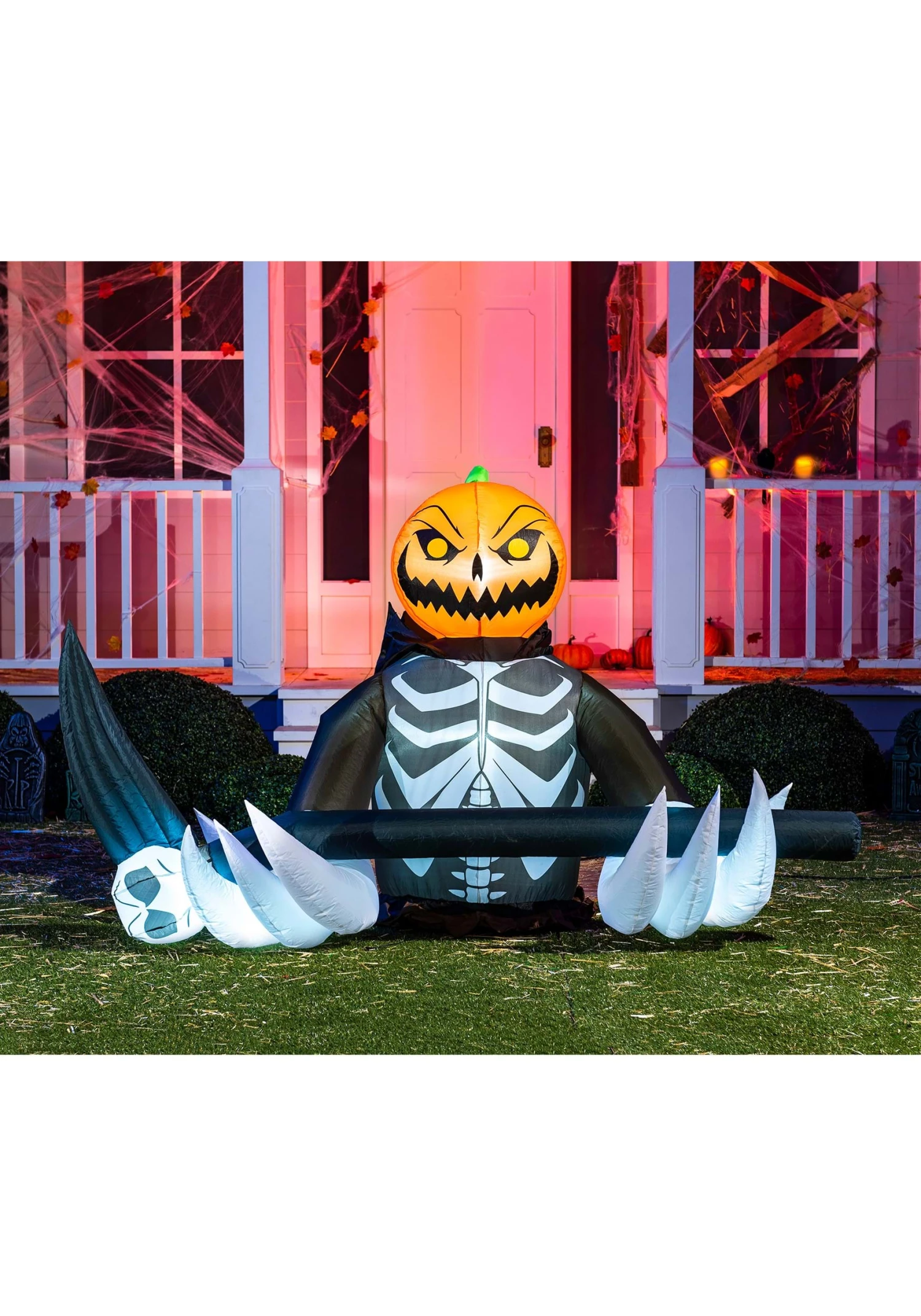 4 Foot Tall Pumpkin Reaper Inflatable Decoration 3 4 Foot Tall Pumpkin Reaper Inflatable Decoration - Image 3