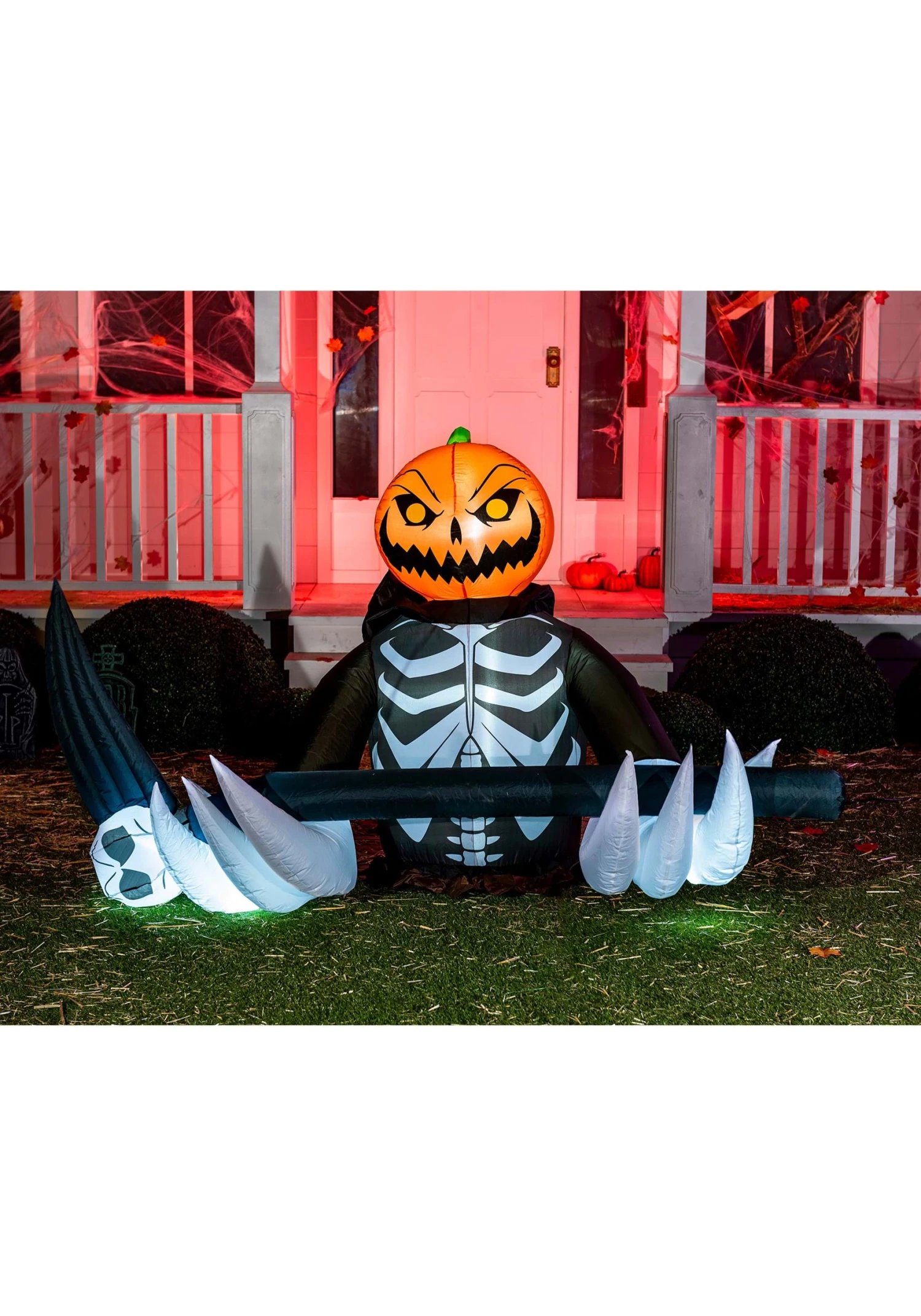 4 Foot Tall Pumpkin Reaper Inflatable Decoration 4 4 Foot Tall Pumpkin Reaper Inflatable Decoration - Image 4