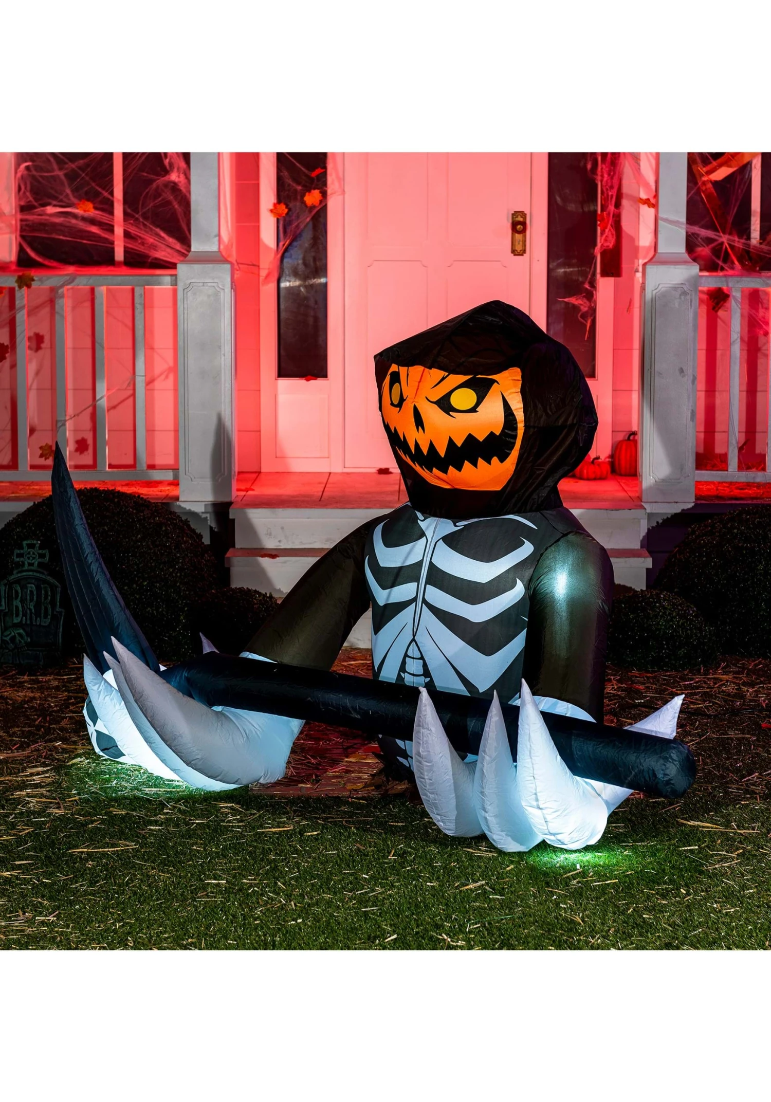 4 Foot Tall Pumpkin Reaper Inflatable Decoration 7 4 Foot Tall Pumpkin Reaper Inflatable Decoration - Image 7