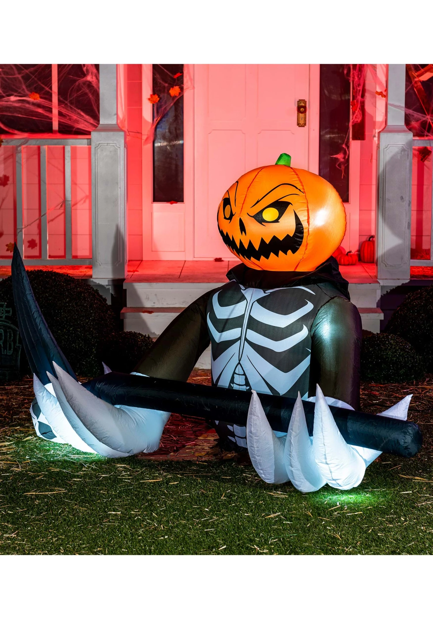 4 Foot Tall Pumpkin Reaper Inflatable Decoration 8 4 Foot Tall Pumpkin Reaper Inflatable Decoration - Image 8