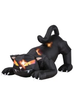 4 Foot Inflatable Black Cat With Turning Head Decoration -Halloween Decoration Store 4ft black cat with turning head alt 2
