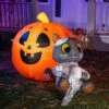 4FT Tall Mummy Cat Pumpkin Inflatable Decoration