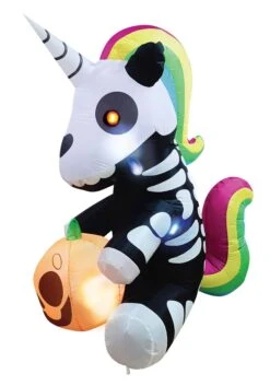 Inflatable 5' Sitting Skeleton Unicorn Decoration