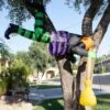 5 Foot Tall Witch Stuck On Tree Inflatable Decoration