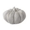 5" Silver Metallic Textured Ceramic Pumpkin Decoration