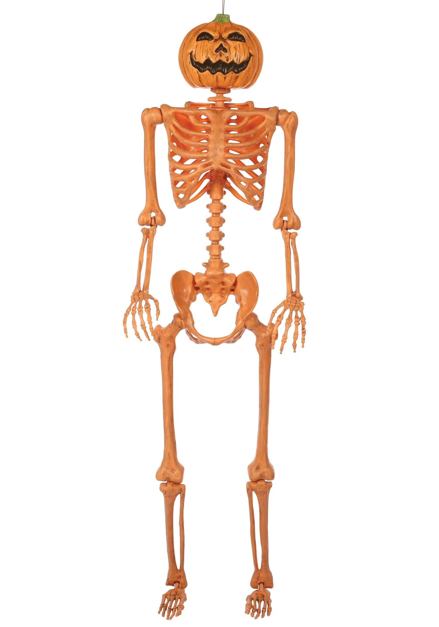 5FT Orange Skeleton With Pumpkin Head Halloween Decoration 2 5FT Orange Skeleton With Pumpkin Head Halloween Decoration - Image 2