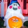 5FT Tall Candy Basket Ghost Inflatable Decoration