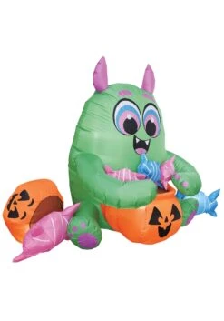 5FT Tall Candy Monster Inflatable Decoration -Halloween Decoration Store 5ft tall candy monster inflatable decoration alt 2