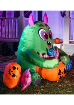 5FT Tall Candy Monster Inflatable Decoration -Halloween Decoration Store 5ft tall candy monster inflatable decoration alt 3