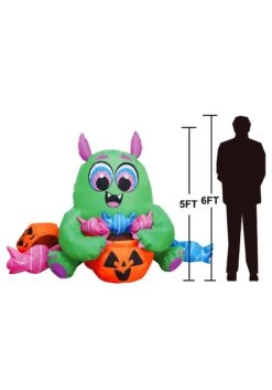 5FT Tall Candy Monster Inflatable Decoration -Halloween Decoration Store 5ft tall candy monster inflatable decoration alt 5