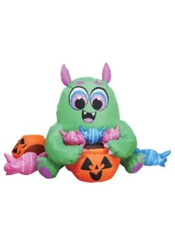 5FT Tall Candy Monster Inflatable Decoration -Halloween Decoration Store 5ft tall candy monster inflatable decoration alt 6