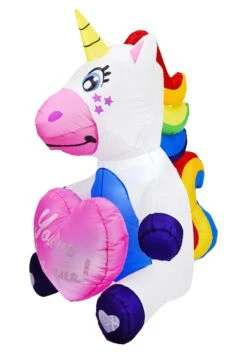 Loving 5 Foot Tall Unicorn Inflatable Decoration -Halloween Decoration Store 5ft tall loving unicorn inflatable decoration alt 1