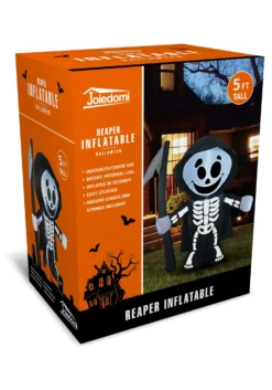 5FT Tall Grim Reaper Inflatable Decoration -Halloween Decoration Store 5ft tall reaper inflatable decoration alt 2