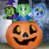 5FT Tall Three Characters On Inflatable Pumpkin Decoration