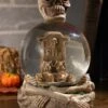 6" Skeleton Water Globe With Glitter RIP Tombstone