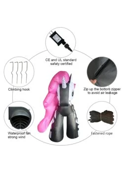 6 Foot Inflatable Skeleton Unicorn Decoration 10 6 Foot Inflatable Skeleton Unicorn Decoration -Halloween Decoration Store 6 inflatable skeleton unicorn alt 3