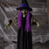 67 Inch Hanging Light Up Black Witch Decoration