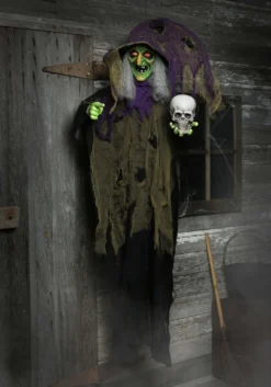 6FT Hanging Witch Animatronic Halloween Decoration