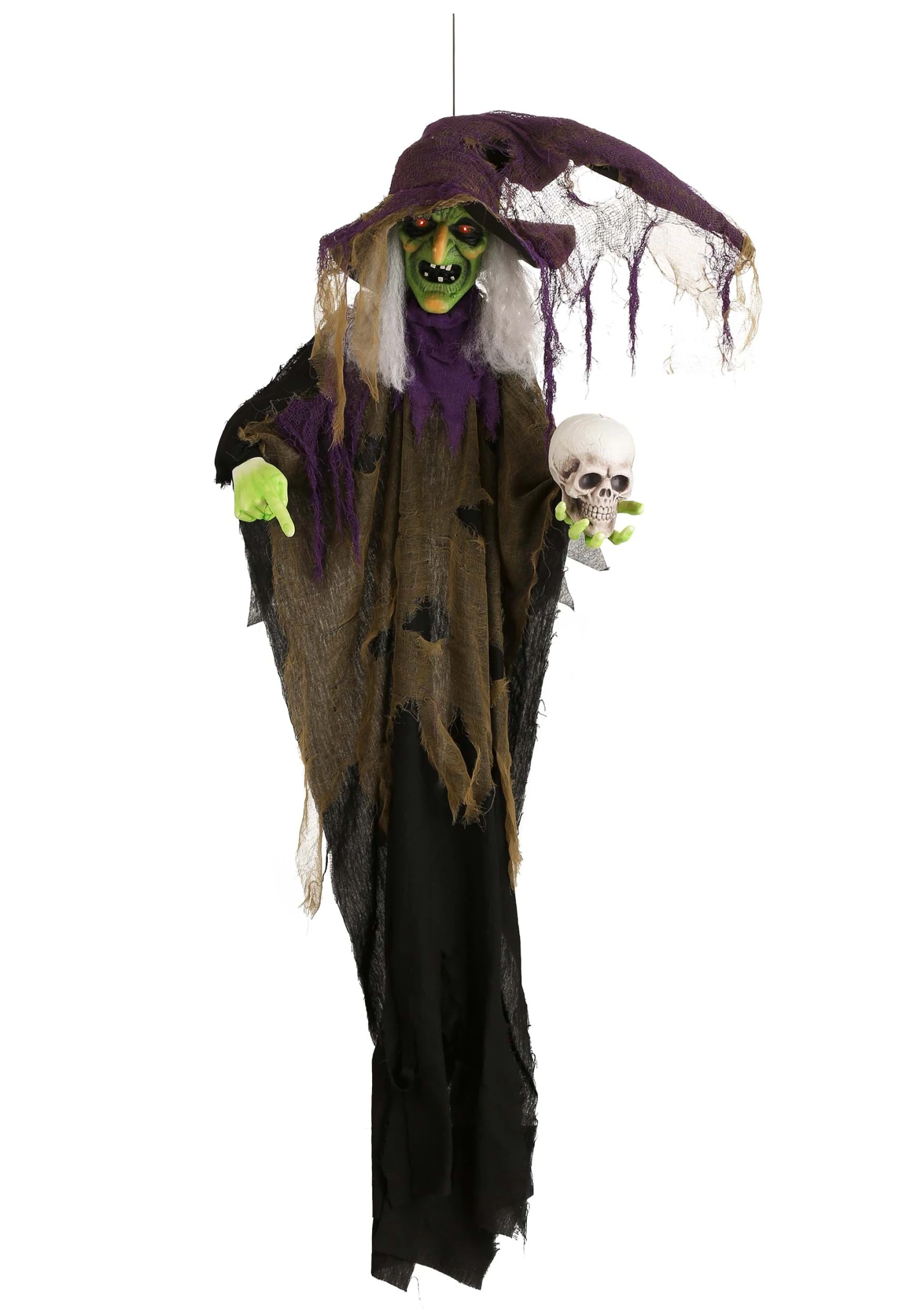 6FT Hanging Witch Animatronic Halloween Decoration 6 6FT Hanging Witch Animatronic Halloween Decoration - Image 6