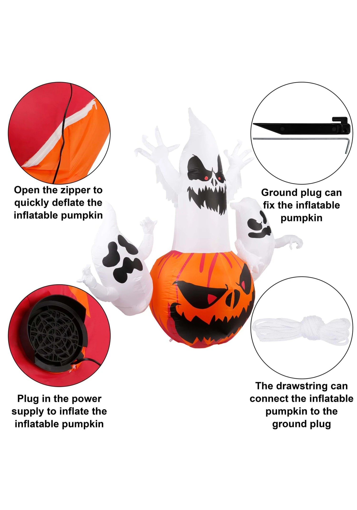 6 Foot Ghosts Coming Out Inflatable Decoration 4 6 Foot Ghosts Coming Out Inflatable Decoration - Image 4