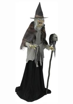 Lunging Witch With DigitEye Animated 6ft Prop -Halloween Decoration Store 6ft lunging witch with digiteye animated prop alt 3