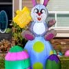 Large Bunny On Eggs 6Ft Tall Inflatable Decoration